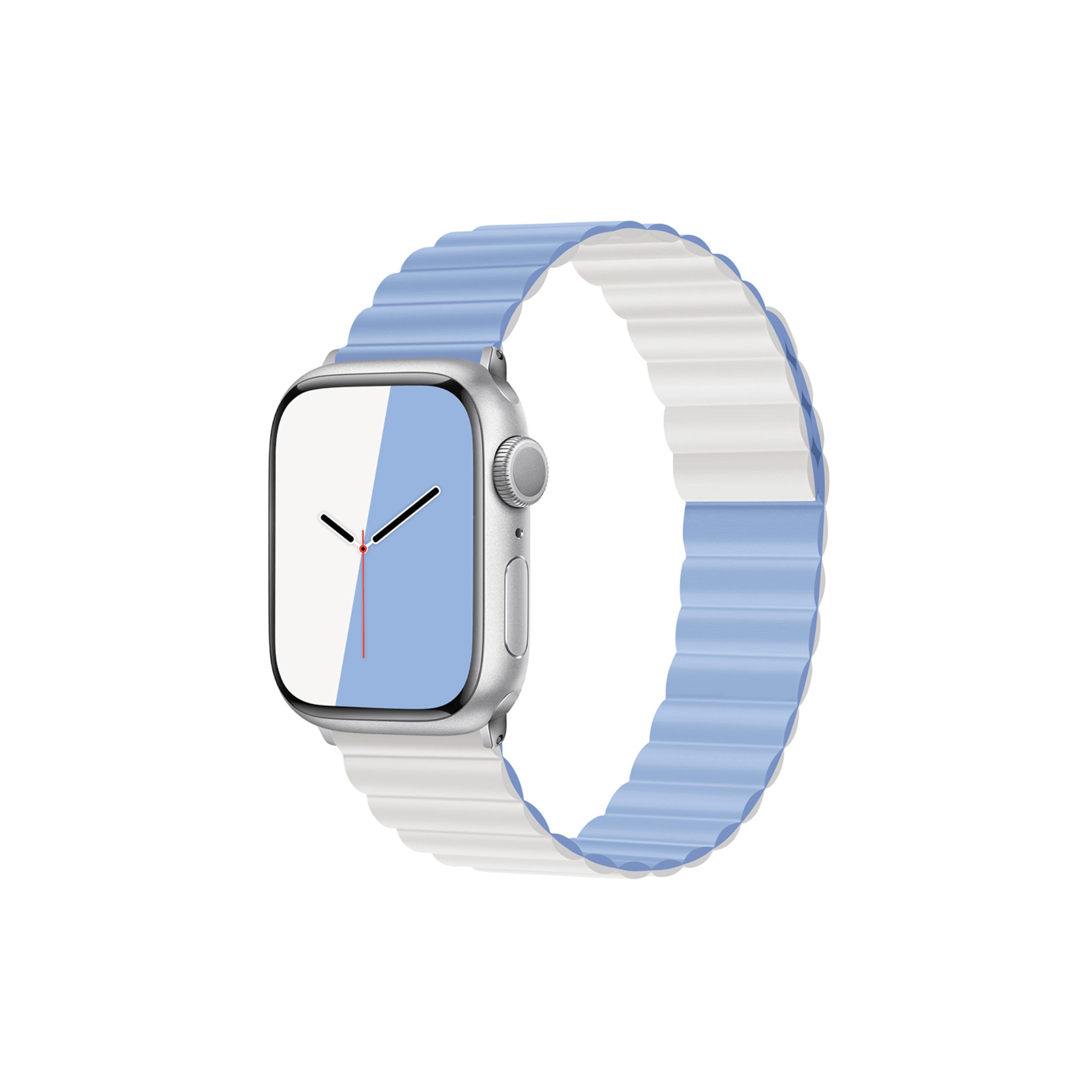 Flip Side Armband in Hellblau-Weiß – weiches, doppeltes Design mit innovativem Tragekomfort